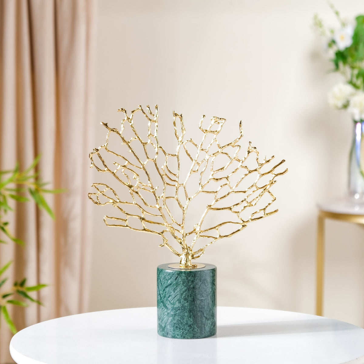 Gold & Marble Tree Decor Showpiece Large Nestasia