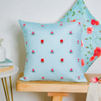 Red Orchids Hand Embroidery Velvet Cushion Cover 16 inch Nestasia