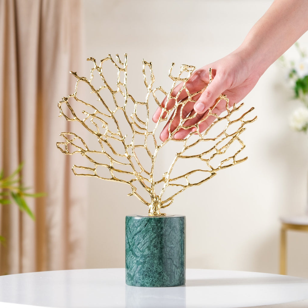 Gold & Marble Tree Decor Showpiece Large Nestasia