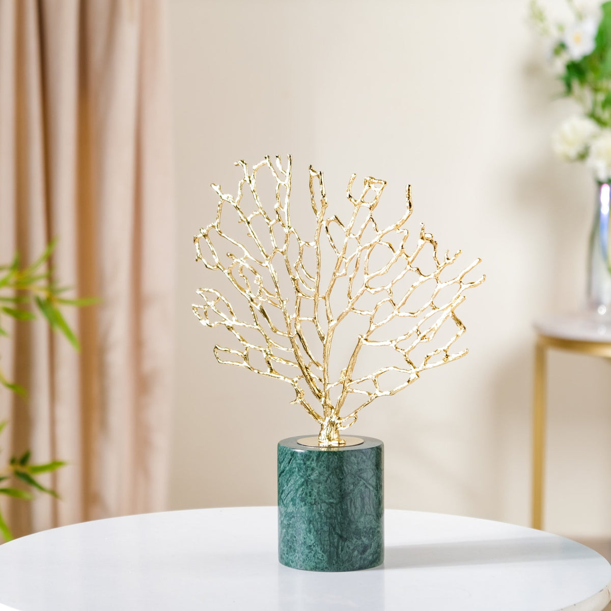 Gold & Marble Tree Decor Showpiece Large Nestasia