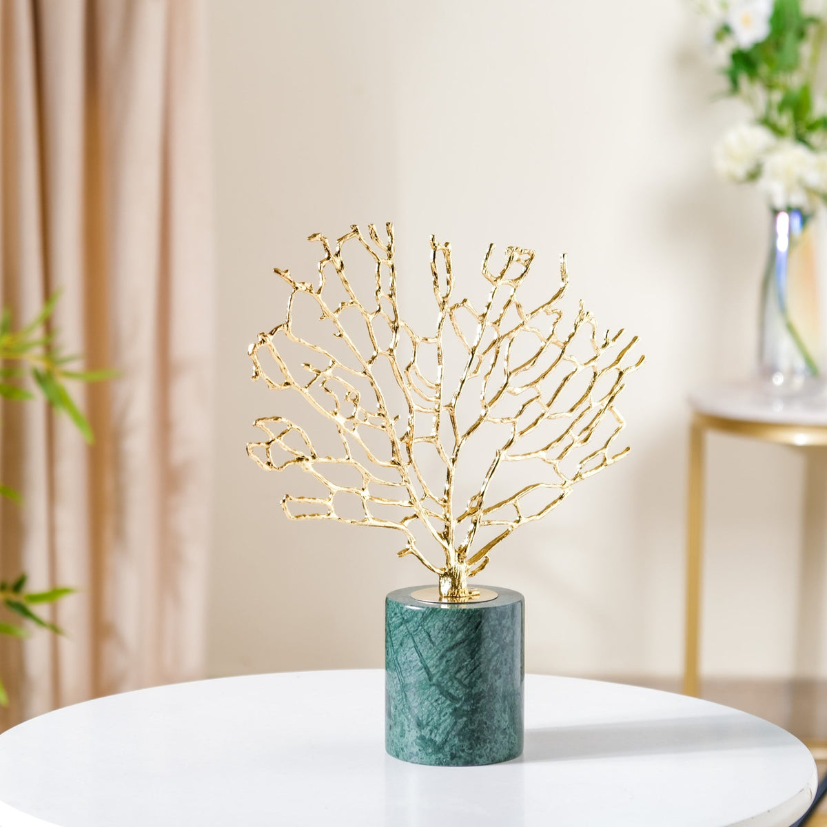 Gold & Marble Tree Decor Showpiece Large Nestasia