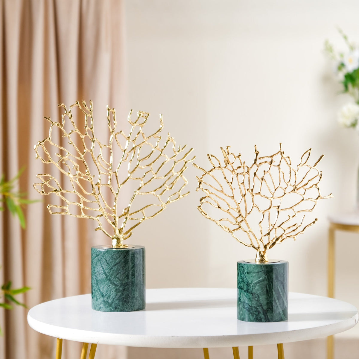 Gold & Marble Tree Decor Showpiece Small Nestasia