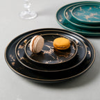 Sleek Marble Dinner Plate Black 10 Inch Nestasia