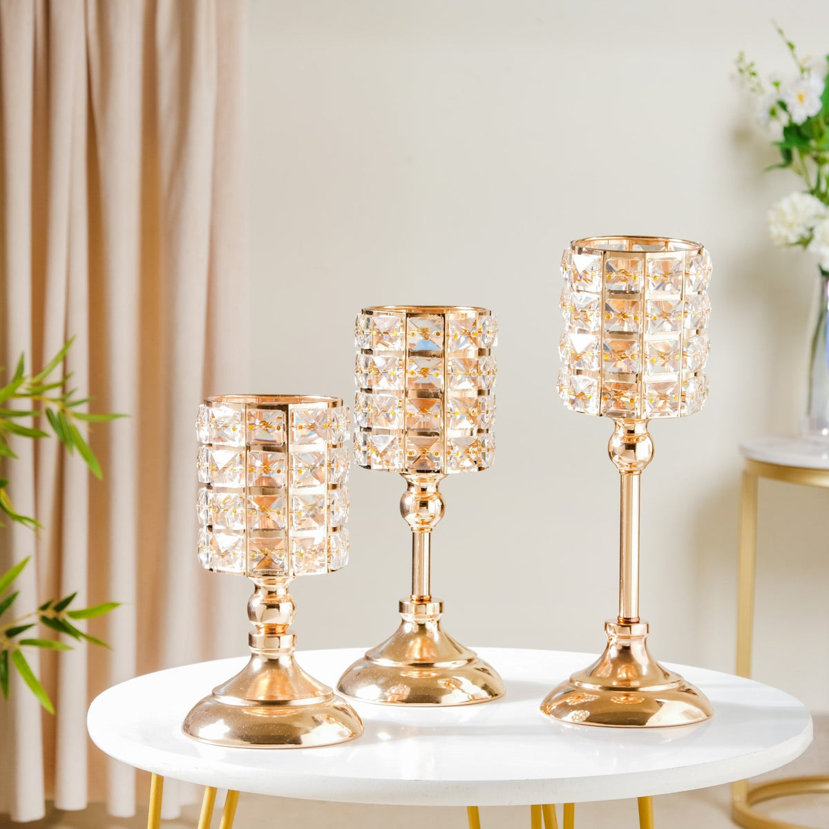 Luxe Crystal Votive Candle Stand Set Of 3 Nestasia
