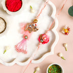 Pink Floral Rakhi And Lumba Gift Set Nestasia