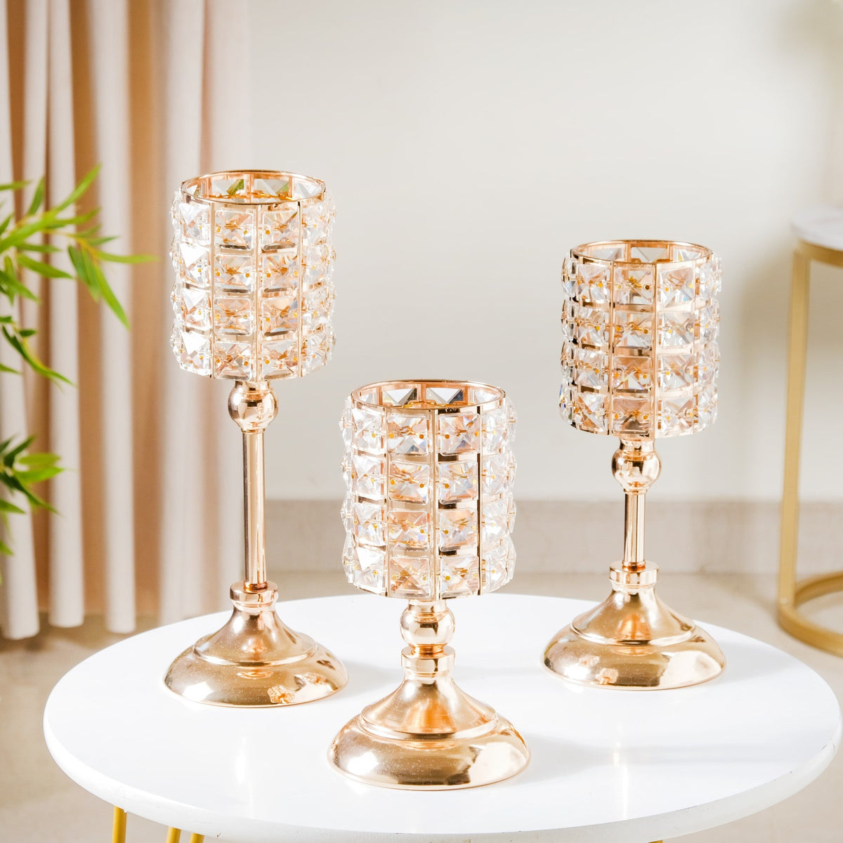 Luxe Crystal Votive Candle Stand Set Of 3 Nestasia