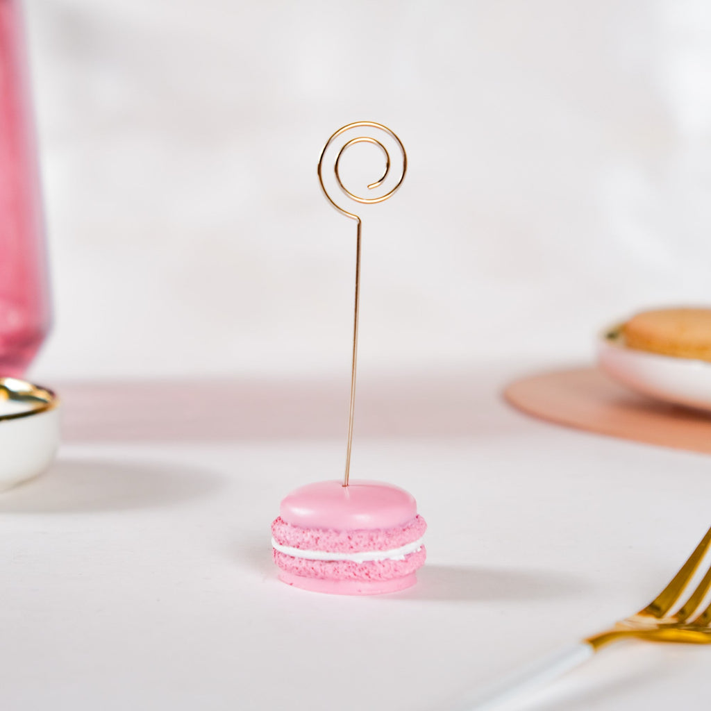 Macaron Table Card Clip Holder Pink 4.5 Inch Nestasia