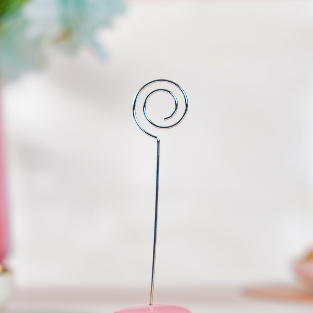 Macaron Table Card Clip Holder Pink 4.5 Inch Nestasia
