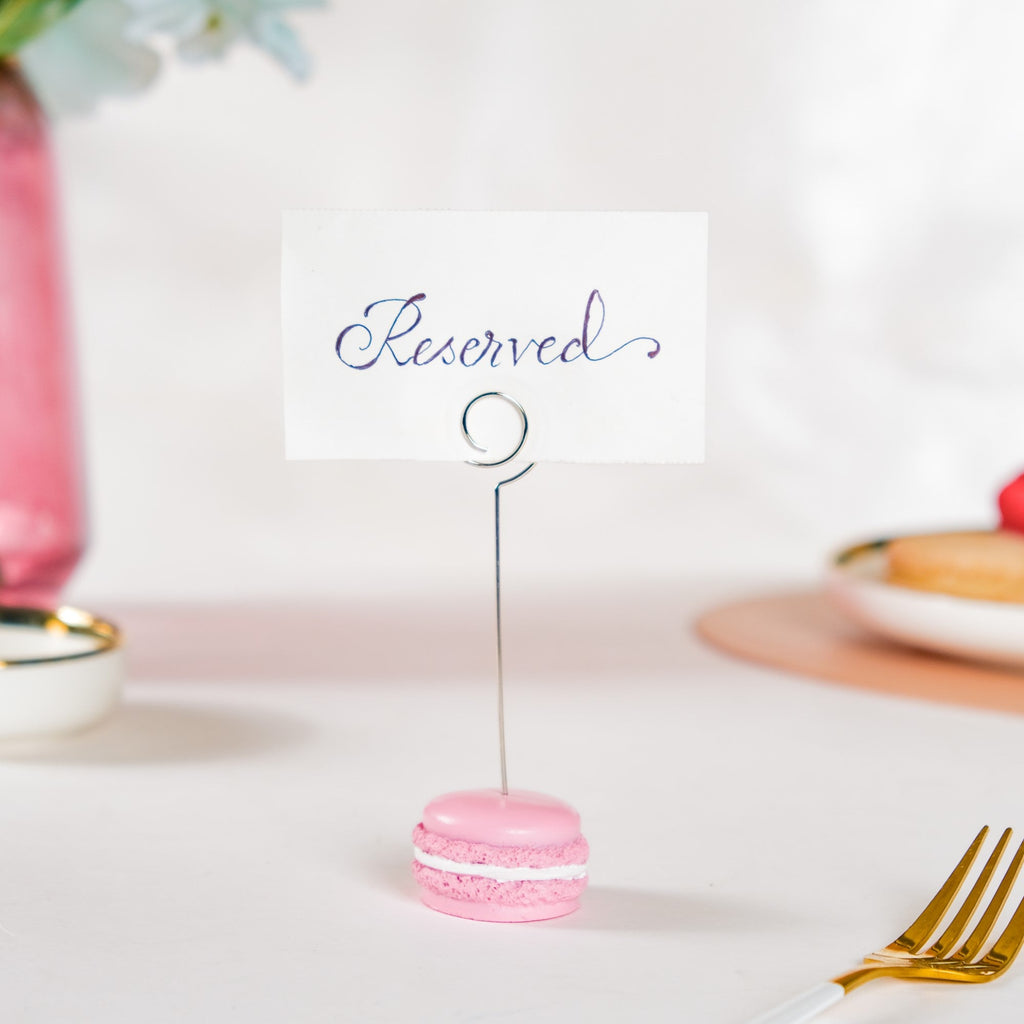 Macaron Table Card Clip Holder Pink 4.5 Inch Nestasia