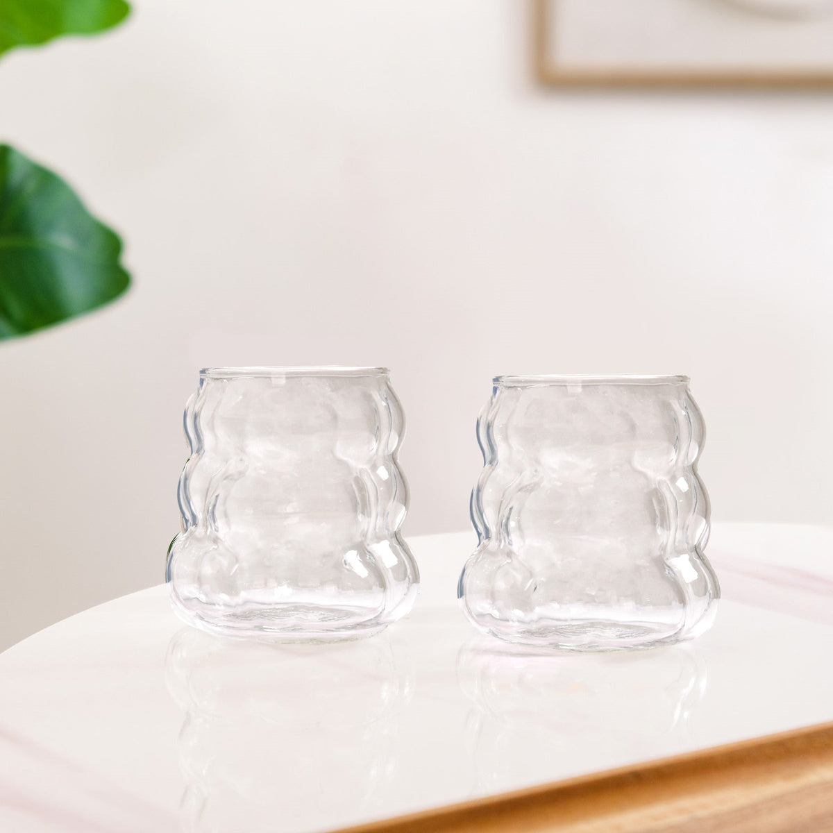 Bubble Cloud Glass Set Of 2 400ml Nestasia