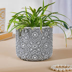 Grey Floral Geometric Pot Nestasia