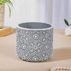Grey Floral Geometric Pot Nestasia