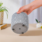 Grey Floral Geometric Pot Nestasia
