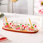 Very Cherry Platter With Spoon Set Of 6 Nestasia
