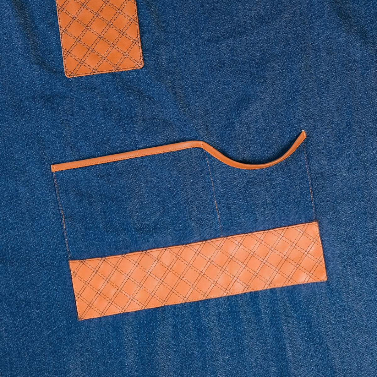 Denim Apron for Men Tan Brown Nestasia