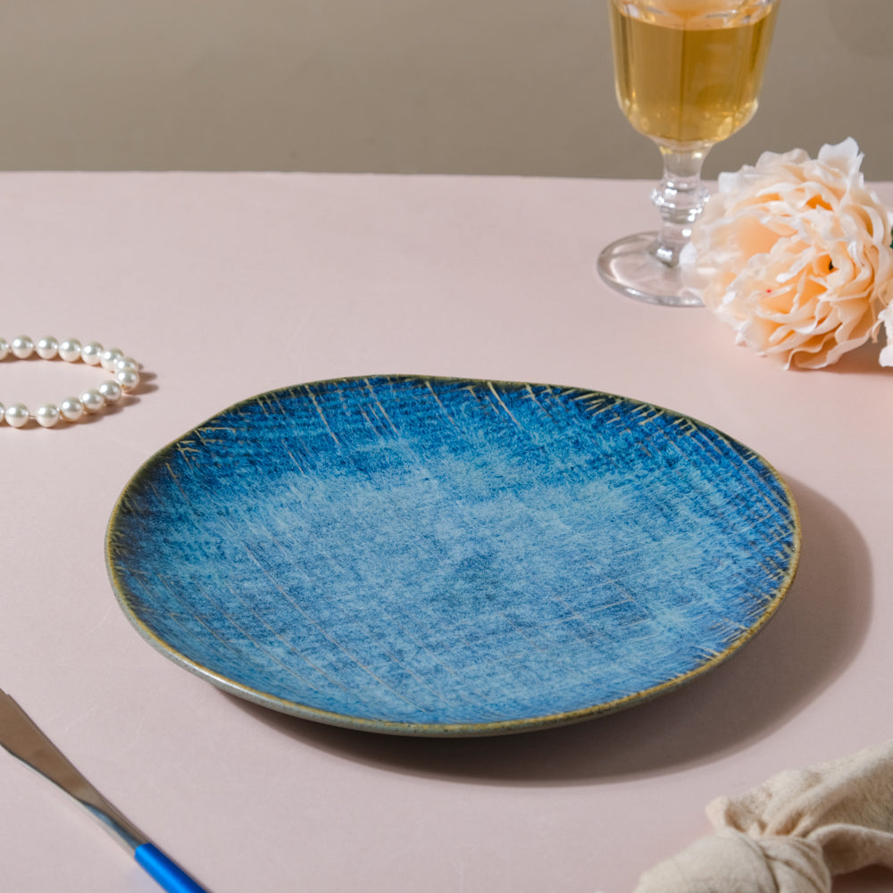 Boracay Organic Shaped Dinner Plate Blue 9 inch Nestasia