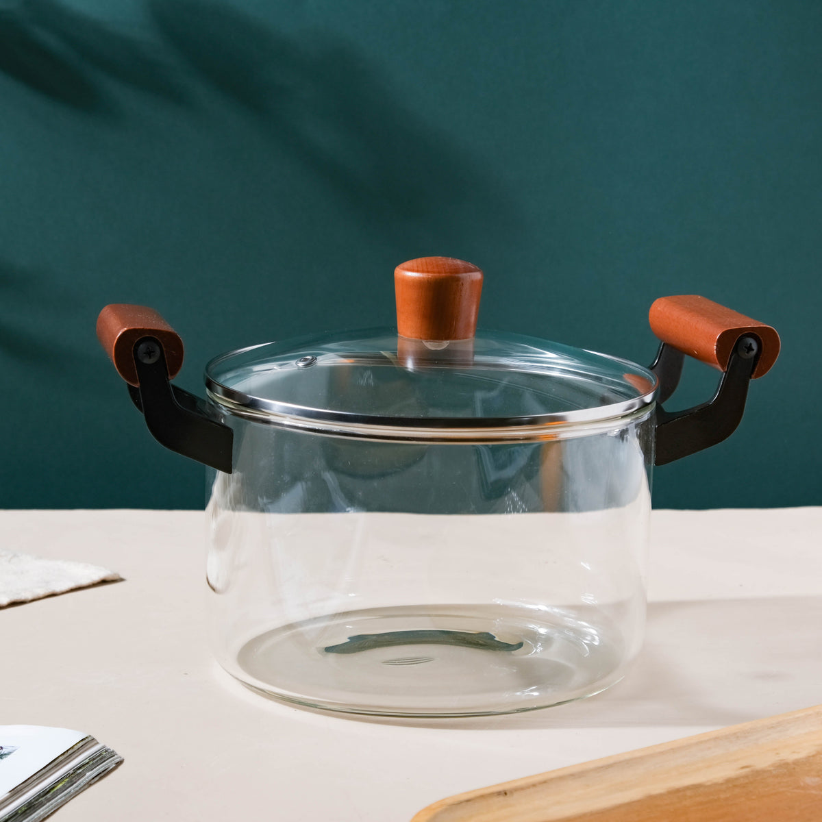 Glass Cooking Pot With Handle Nestasia