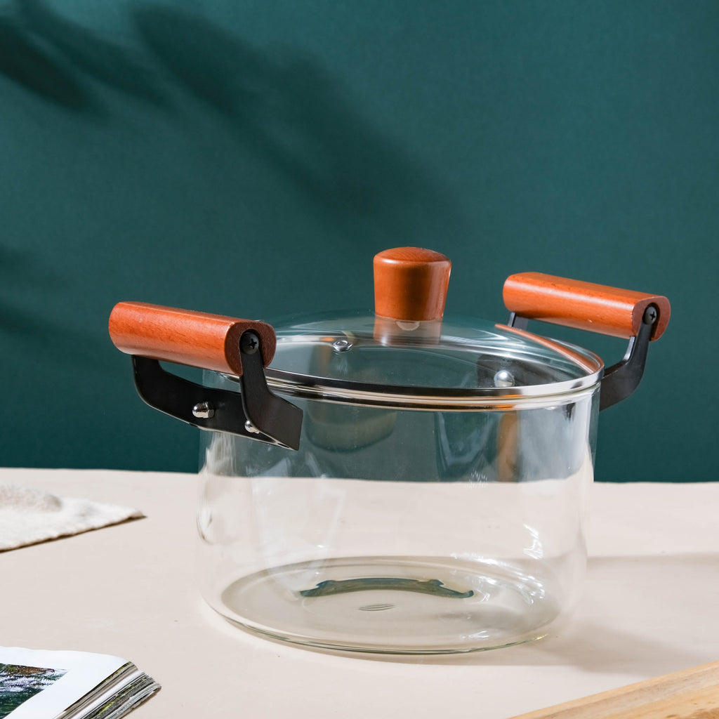 Glass Cooking Pot With Handle Nestasia