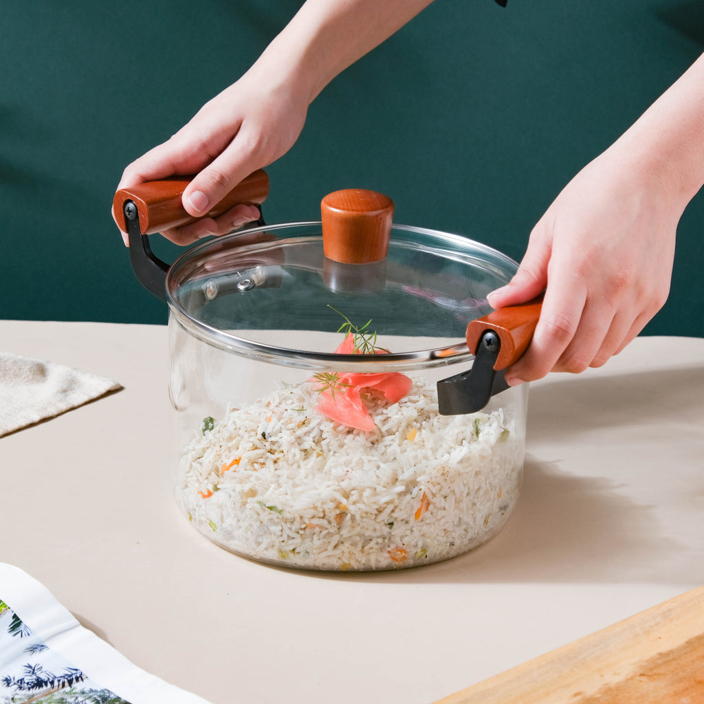 Glass Cooking Pot With Handle Nestasia
