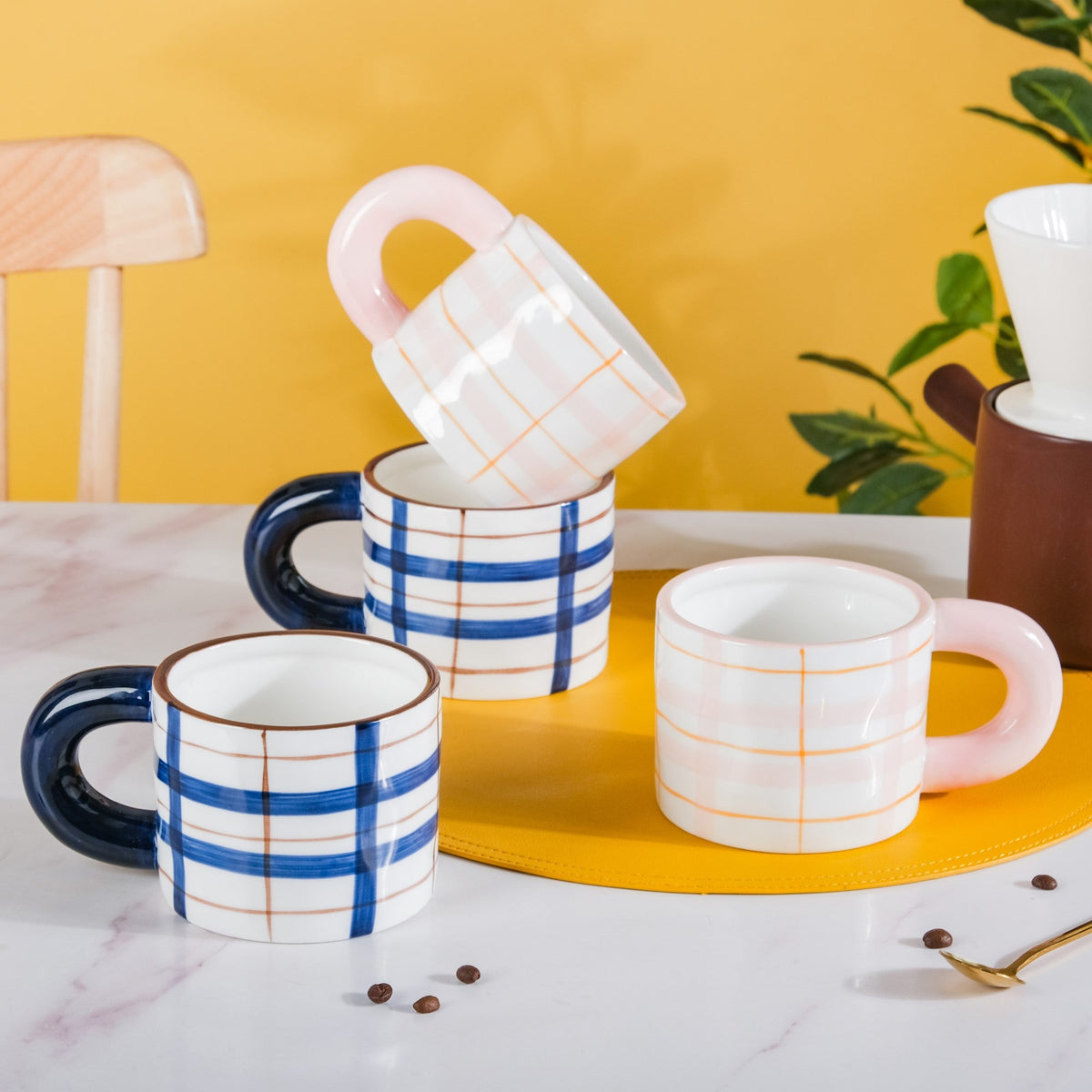 Artsy Ceramic Coffee Mug Set of 4 330ml Nestasia