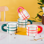Artsy Ceramic Cup For Coffee Set Of 4 330ml Nestasia
