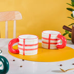 Artsy Ceramic Cup For Coffee Set Of 4 330ml Nestasia