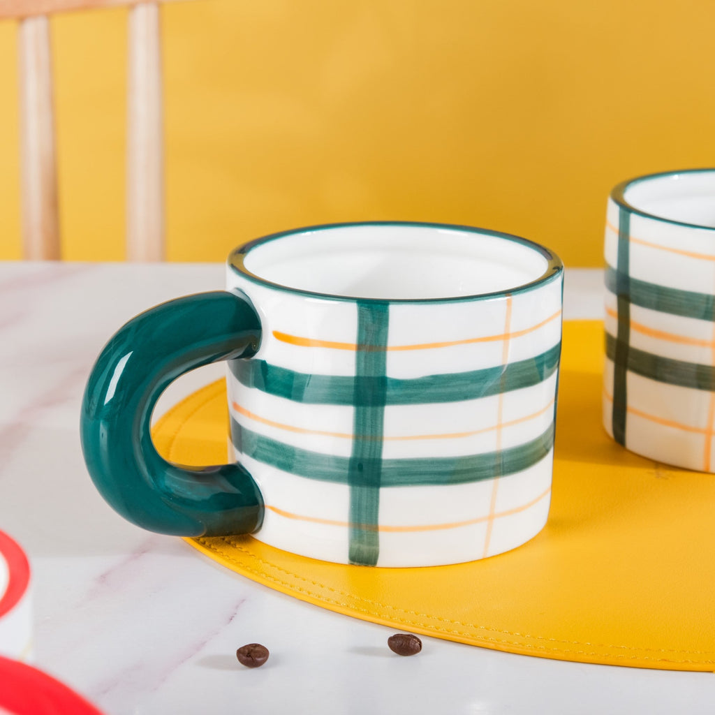 Artsy Ceramic Cup For Coffee Set Of 4 330ml Nestasia