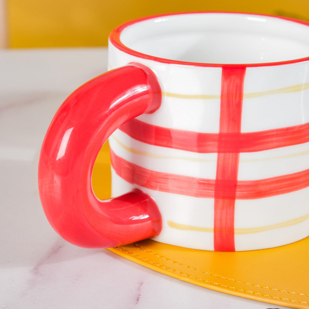 Artsy Ceramic Cup For Coffee Set Of 4 330ml Nestasia