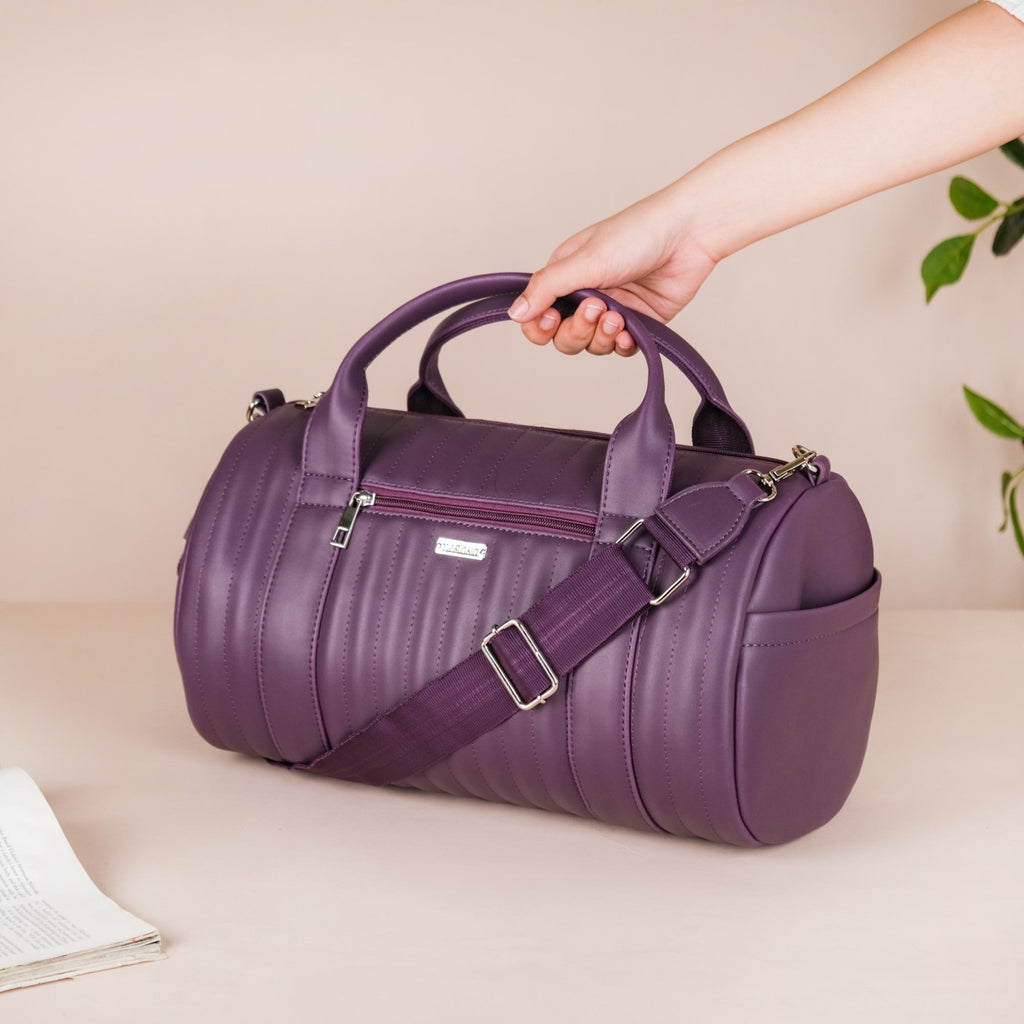 Sporty Duffel Bag Purple Small 14x7 Inch Nestasia