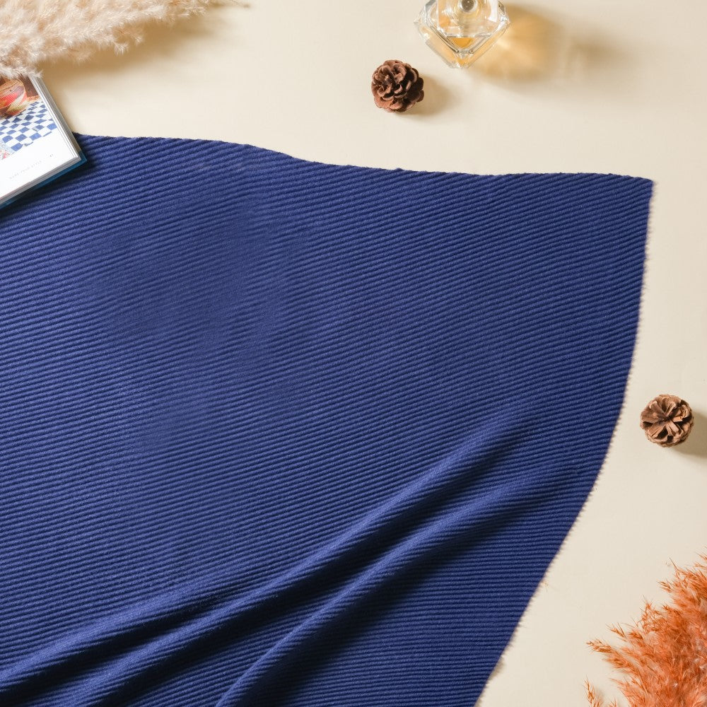 Ribbed Handcrafted Scarf Blue Nestasia