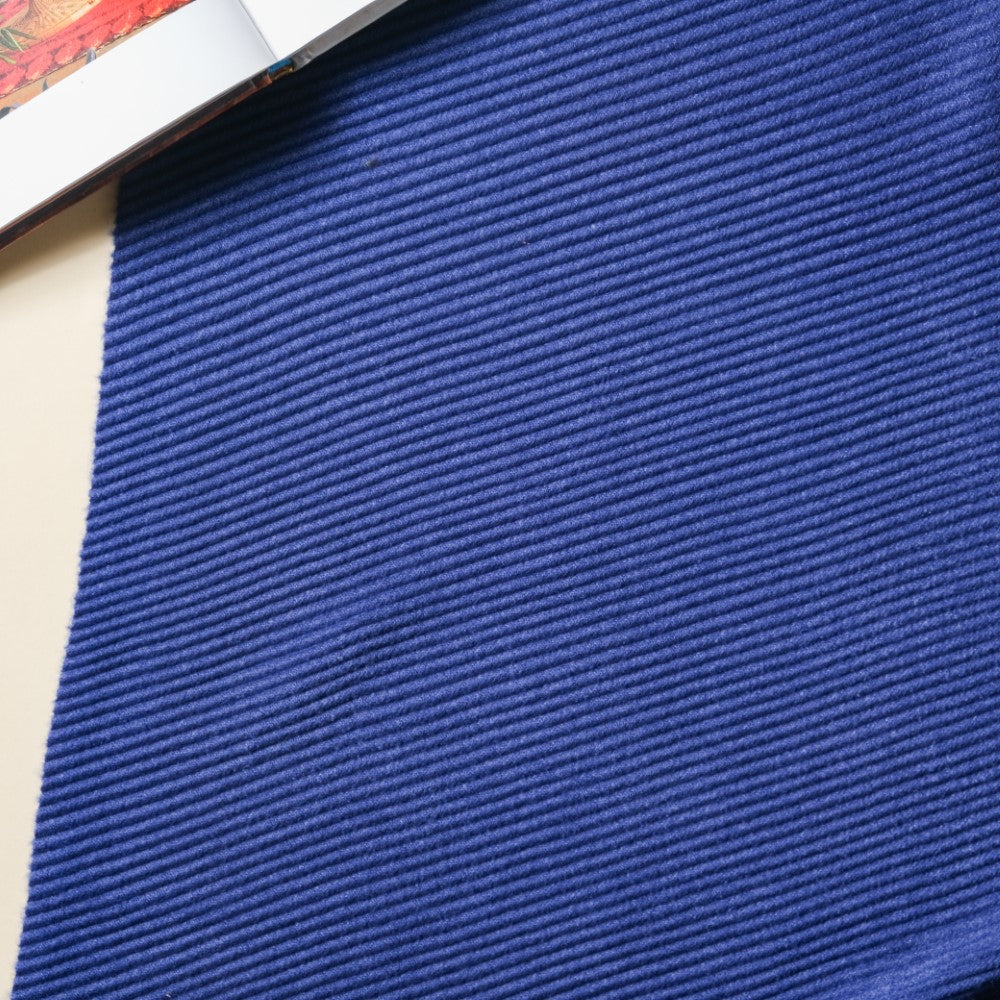 Ribbed Handcrafted Scarf Blue Nestasia