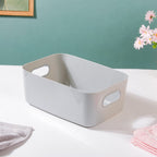 Multipurpose Storage Basket Grey Set Of 2 11 Inch Nestasia