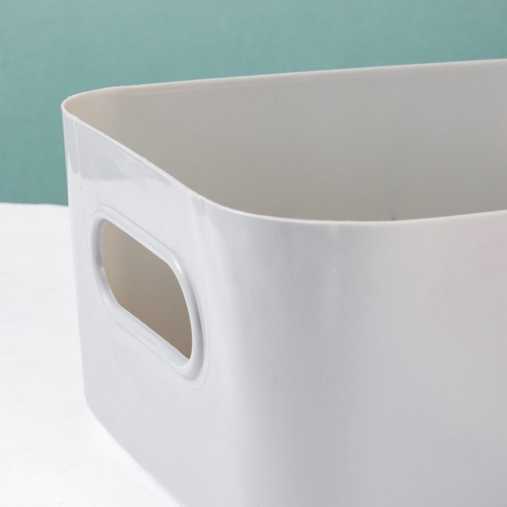 Multipurpose Storage Basket Grey Set Of 2 11 Inch Nestasia