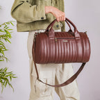 Wanderlust Duffle Bag Brown Small 14x7 Inch Nestasia