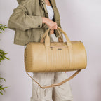 Jet-Setter Duffle Bag Beige Large 17x9 Inch Nestasia