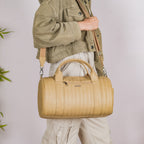 Jet-Setter Duffle Bag Beige Small 14x7 Inch Nestasia