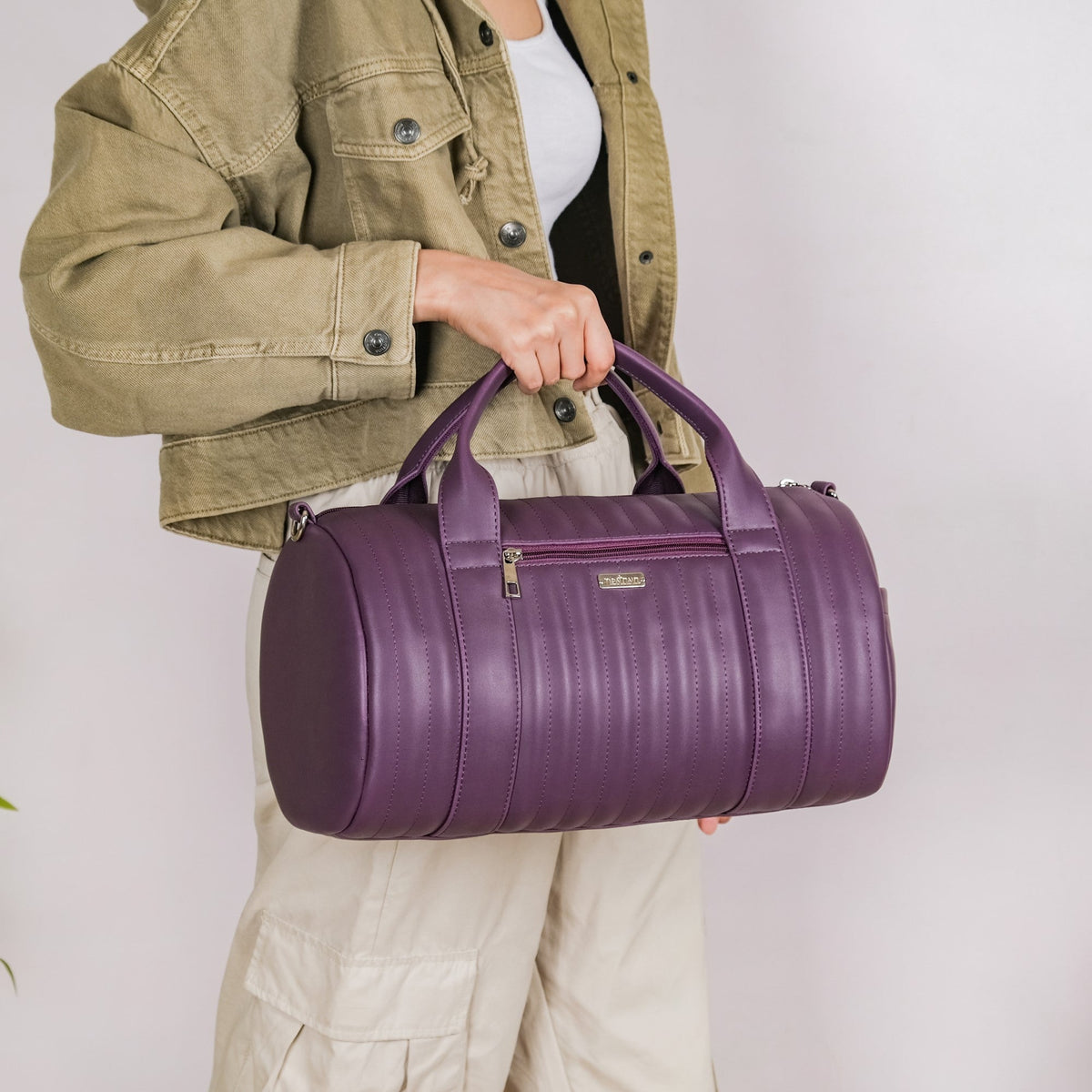 Sporty Duffel Bag Purple Small 14x7 Inch Nestasia