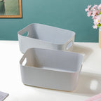 Multipurpose Storage Basket Grey Set Of 2 11 Inch Nestasia