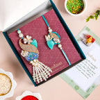 Aqua Bloom His Her Rakhi Lumba Gift Set Nestasia