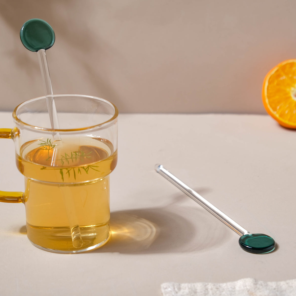 Glass Stirrer Set of 2 Emerald Nestasia