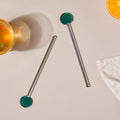 Glass Stirrer Set of 2 Emerald Nestasia