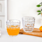 Basket Weave Glass Tumbler Set Of 6 260ml Nestasia