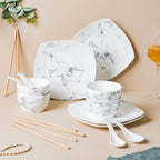Marble 16 Piece Pasta Snack Set For 4 Nestasia