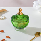Vintage Glass Jar With Lid Green Small 100ml Nestasia