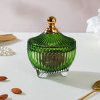 Vintage Glass Jar With Lid Green Small 100ml Nestasia