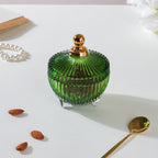 Vintage Glass Jar With Lid Green Small 100ml Nestasia
