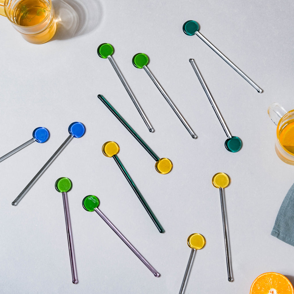 Glass Stirrer Set of 2 Emerald Nestasia