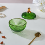 Vintage Glass Jar With Lid Green Small 100ml Nestasia