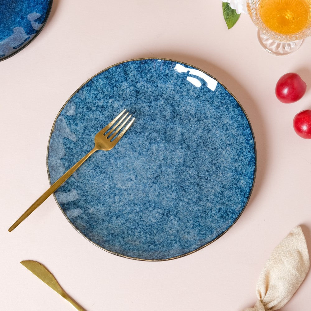 Sapphire Ceramic Dinner Plate Blue 10 Inch Nestasia