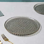 Glass Dinner Plate Grey Nestasia